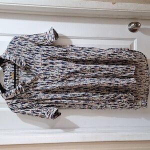 Peter Jensen tunic dress size Small collared‎ buttons umbrella people artwork UK